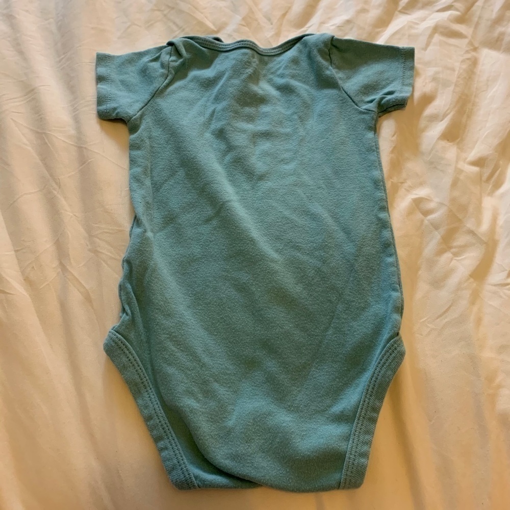Carter's 12 Month Blue And Yellow Plaid Onesie And Blue Short Sleeve Onesie(861) - Picture 10 of 10